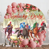 Aperturee - Aperturee Romantic Rose Horse Racing Round Kentucky Derby Backdrop